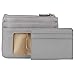 Julia Buxton Card Case with Zipper, ID Windows, RFID Blocking, Card Slots & Key Ring, Compact Coin & Card Holder, Grey