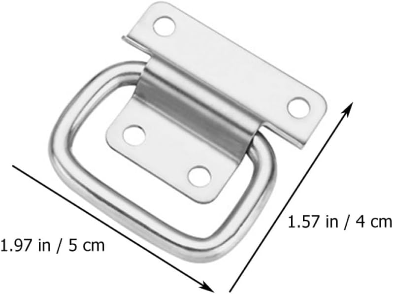 ARTIBETTER 5pcs Folding Handles for Cabinets Stainless Steel Knobs Tool Box Handles Wood Box Ring Easy Mounting