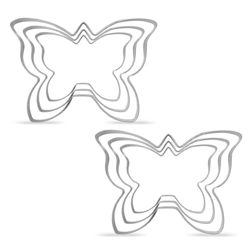 Lot de 6 emporte-pièces en forme de papillon - En acier inoxydable - Pour fondant - Cadeau pour enfants