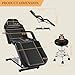 KIIUMI Facial Tattoo Chair for Client, Hydraulic Esthetician Lash Bed with Rolling Stool, 360° Swivel Adjustable Headrest Tattoo Artist Massage Table Beauty Salon Spa Equipment, Black