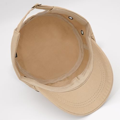 Image of Cadet Army Hat 2 Pieces Flat Top Cap Unisex Military Hat for Women Men