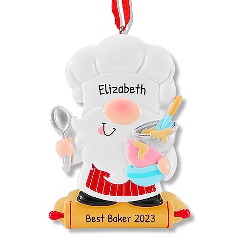 Personalized Chef Ornament 2026, Gnome Cook Table Bar