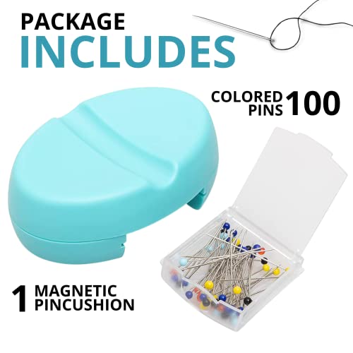 Magnetic Pin Cushion With Pins Magnetic Bobby Pin Holder Plastic Tray For Bobby Pin 100Pcs Plastic Head Pin Cushions For Sewing Supplies #TOP1