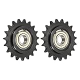 QUARKZMAN 2 Stück #50 Roller Chain Idler Sprocket Typ C 20mm Bohrung 5/8" Teilung 19 Zähne Spannrad Schwarz Oxidiert 1045 Stahl Mit Einzel Lager Für ANSI #50 (DIN/ISO 10A) Ketten