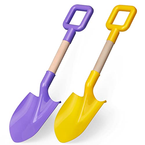 Dilabnba 16Inch Kids Beach Shovels With Sturdy Wooden Handle, Jumbo Plastic Garden Spade Tools For Digging Shoveling Snow, Sandbox Toys Set For Toddler(2Pcs) #TOP7