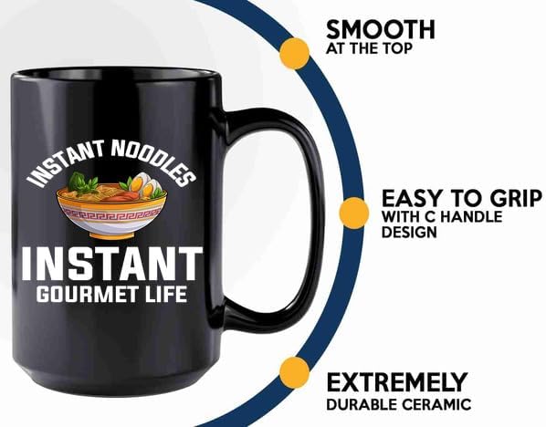 Ramen Coffee Mug 15oz Black -Instant noodles - Food Lovers chicken pumpkin vegan pantry spicy noodles image 5