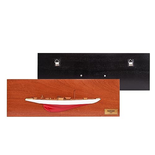 MERCHGEARS Handicrafts Ranger Half Hull Wooden Model Sailing Yachts, Home Decor, 60 Cm