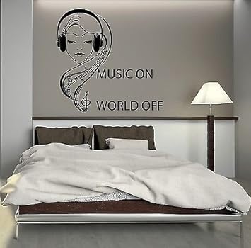 V Studios Wall Decal Music Headphones Teen Girl Room Art Mural Vinyl Stickers Vs2746 Amazon Com