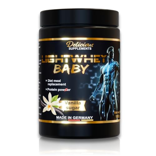 Lightwhey Baby - Whey Protein Pulver Vanilla Sugar - 1 kg Eiweißpulver für Diät, Muskelaufbau & für den Alltag, Mahlzeitersatz als Shake mit Wasser oder Milch - Delicious Supplements - Made in Germany