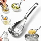 304 Edelstahl Multifunktionaler KochlöFfel, 5-in-1 Multifunktionaler Küchen-Kochlöffel, mit Eiertrenner Flaschenöffner Rührlöffel & Löffel Ingwerreibe für Kochen, Eiertrenner und öFfner für Zuhause