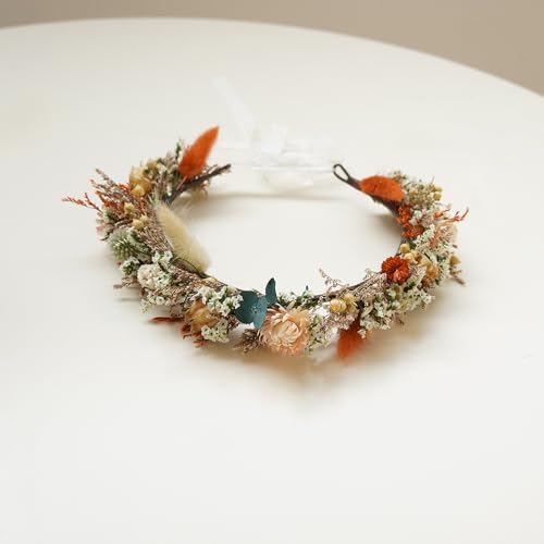 Corona seca para novia estilo boho miniatura 1