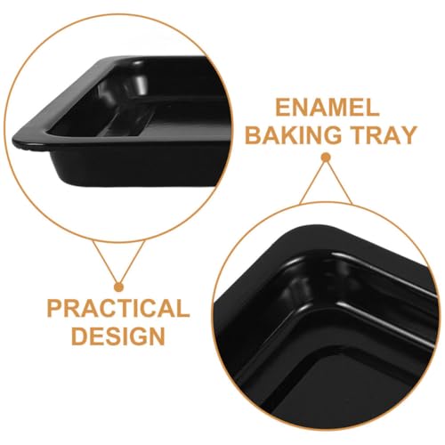 Bandeja para hornear esmaltada de alta resistencia y gran capacidad para horno rectangular 4