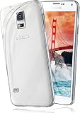 moex Aero Case kompatibel mit Samsung Galaxy S5 / S5 Neo - Hülle aus Silikon, komplett transparent, Klarsicht Handy Schutzhülle Ultra dünn, Handyhülle durchsichtig einfarbig, Klar