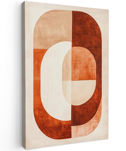 MuchoWow© Impression sur Toile Decoration Murale Peinture 80x120 cm Tableaux Art Décoratif Muraux Décoration Chambre Illustration - Abstrait - Formes - Rouge