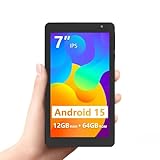 タブレット 7インチ Wi-Fi6モデル 8コアCPU Android15 12GB+64GB+512GB拡張 IPSスクリーン 5GHz Wi-Fi6 ケース付き 電子書籍/ネット閲覧/動画視聴 GPS未対応 PRITOM プリトム ブラック