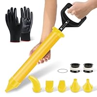 BQHRJG Mörtelspritze 5-in-1 - Mörtelpresse aus ABS-Kunststoff. Betonspritze zum Füllen von Rissen. Fugenpistole wird mit einem Paar Handschuhen geliefert