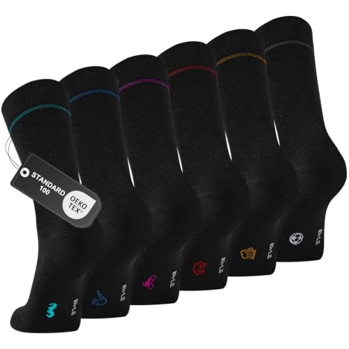 Effeet Lot de 6 Paires de Chaussettes Pour Homme D'affaires en Coton Respirant Sans Coutures Pressantes Avec Boîte Cadeau, Chaussettes Pour Les Jours et Les Loisirs, Cadeaux Pour Homme