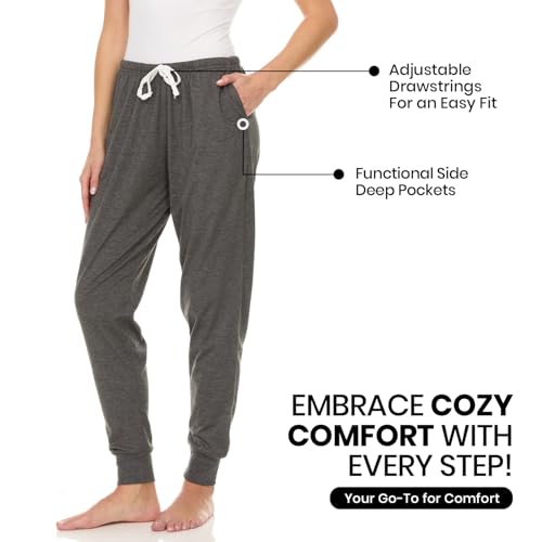 3 Pack: Womens Cotton Joggers - 100% Cotton Lounge Athletic Casual Sleep Casual Pajama PJ Pants Sweatpants2