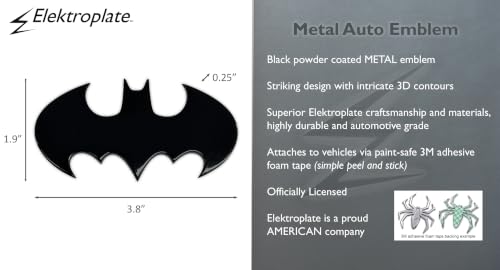 Image of Elektroplate Batman Bat Signal 3D Black Car & Truck Emblem