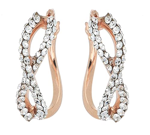 delPia, Pendientes en Oro Rosa y Plata, forma de Infinito Cover