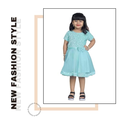 Image of Charming Girls' Kids Velvet & Net Frock with Knee-Length Short Sleeve A-line Round Neck Fit and Flare and Back Zipper Closure|Kids Dress for Baby Girls Birthday Outfit