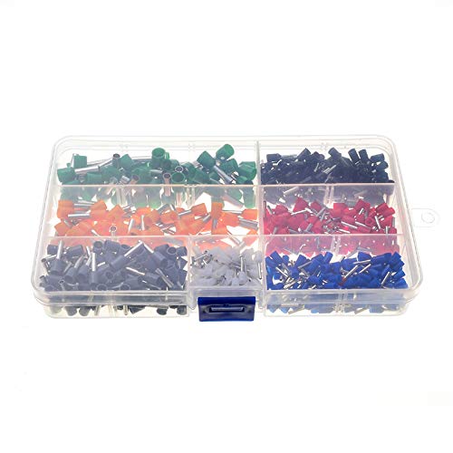 ICXLPMC 600pcs Crimp Terminals Wire Connector Insulated Cord Pin End Electrical Cable Wire Copper Crimping Terminal Kit AWG 22-10