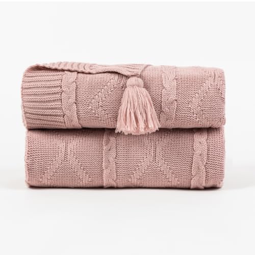 TRAMAS+ Manta Plaid Sofá y Cama - Confort y Elegancia en tu Hogar (120x190cm) - Rosa Palo