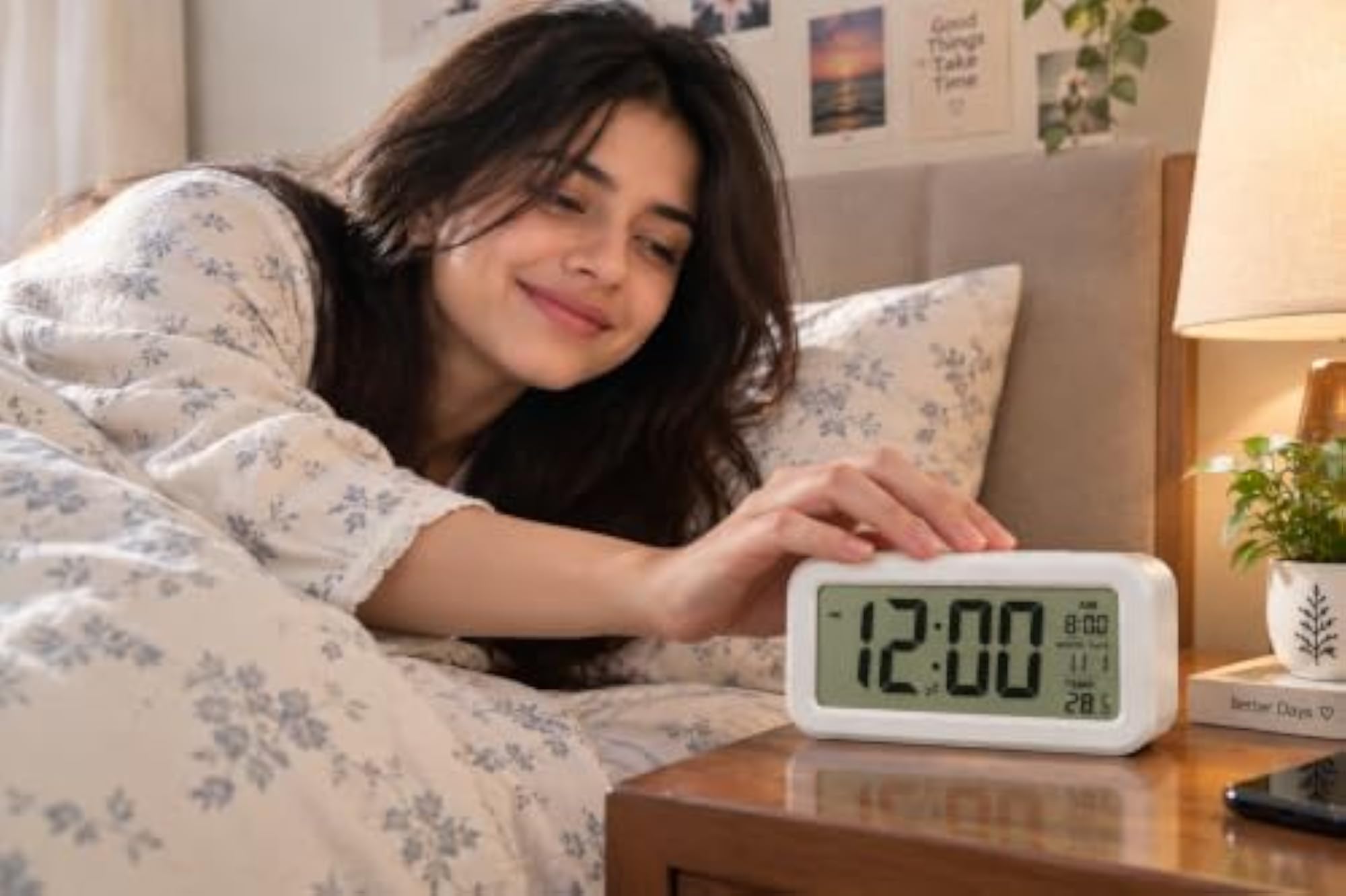 Digital Alarm Clock with Large LED Display, Snooze & Night Light