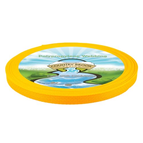 Country Brook Design - 1/2 Inch Gold Polypropylene (Polypro) Webbing, 10 Yards