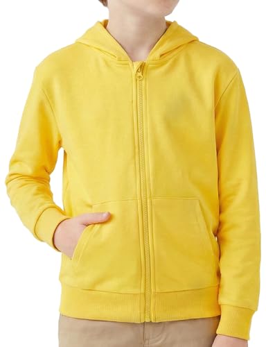 Image of Spring&Gege Boys Zip up Hoodie Soft Solid Classic Full Zip Hooded Sweatshirts for Kids (3-14 Years)