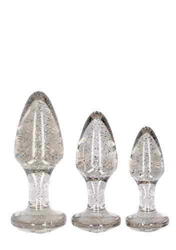 Acrylic Silverchip Butt Plug Set - Silver