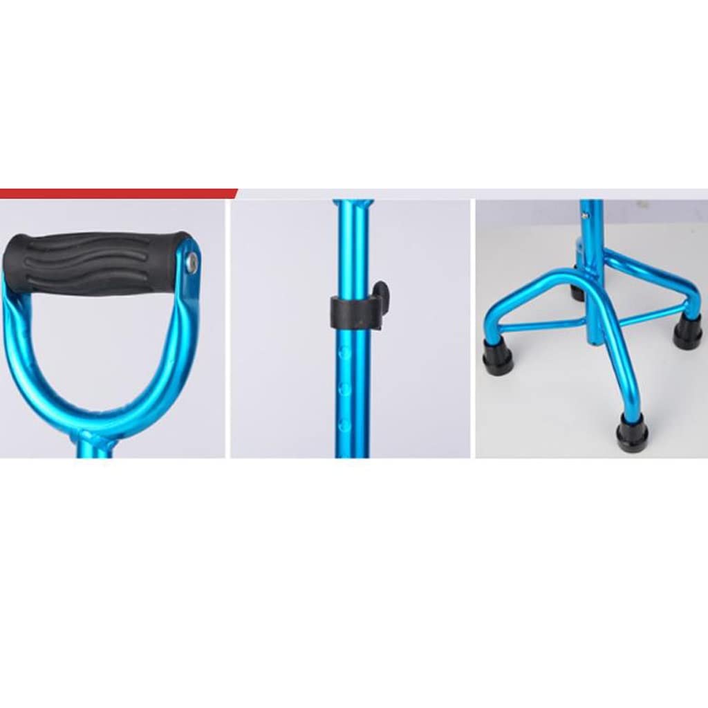 GCX- Muletas for Ancianos Bastón De Aluminio De Cuatro Patas con Empuñadura Firma