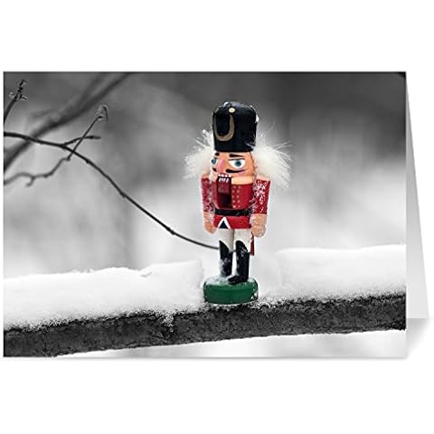One Jade Lane Christmas Cards, Holiday Cards Nutcracker, 5x7, Heavy Stock, Set of 18 Happy New Year Cards & Envelopes, Seasons Greetings Cards. Cover
