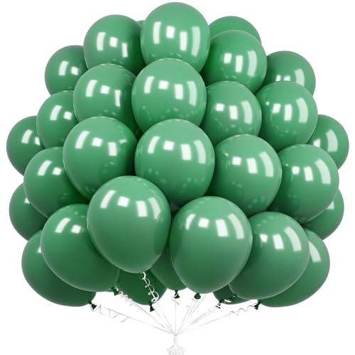 Unisun Globos Verdes Salvia, 50 Piezas 12 Pulgadas Globos Verdes Retro, Globos Verde Oliva Para Mujeres Hombres Niños Fiesta Cumpleaños Baby Shower Selva Salvaje Una Boda Graduación Aniversario Deco