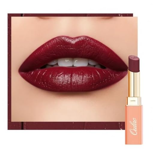 Oulac Burgunder Pflegender Lippenstift - rot Matte mit Satin Finish Lippenstifte, Cremige Textur, Feuchtigkeitsspendender Lippen, Langanhaltender Hochpigmentiert, Mit Shea Butter, Vegane, 4g, SG13