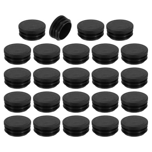 uxcell Round Plastic Plug,40mm(1.57") OD Furniture Leg Pipe Insert 24Pcs