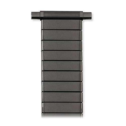 Speidel Men's Twist-O-Flex Black Stainless Steel Stretch Metal Replacement Expansion Watch Band With Self-Adjusting Curved Ends For 16Mm 17Mm 18Mm 19Mm 20Mm 21Mm 22Mm Timepieces #TOP1