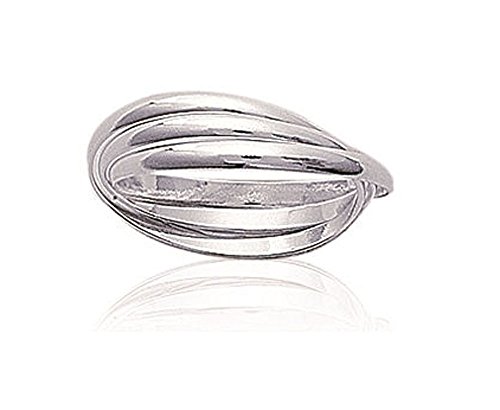 Anillo de plata 925 entrelazado triple semanario rodiado alianzas finas mujer plata ley