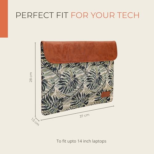 Image of HAMELIN MacBook Sleeve for 14 Inch Laptops | Laptop Sleeve 14 Inch for Notebook & Tablets | Lightweight & Waterproof Laptop Hand Bag for Men & Women | Stylish Case for Office & Travel | Green Maple