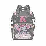 Customized Name Diaper Bag for New Mom, Personalized Multifunction Waterproof Nappy Bag Mommy Daypack for Travel Outside Use 317-9