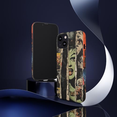 Coque rigide iPhone 13 collage d'horreur vintage gris - 2