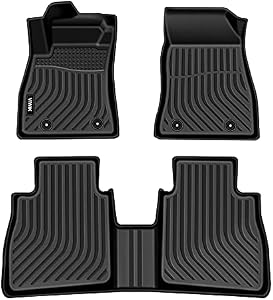 VIWIK Floor Mats Compatible for 2014-2019 Sentra, Car Mats All Weather Custom Floor Liners Full Set Include 1st and 2nd Row Front & Rear, Automotive Floor Mats TPE Black