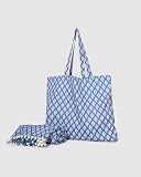 TRAMAS+ Set Toalla Pareo y Bolso a Juego, Toalla de Playa, Bolso con Estampado, Ideal para Verano, Playa, Piscina y Vacaciones - Zurich, Azul