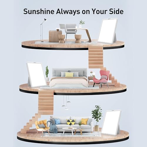 sympa Light Therapy Lamp, Sun Lamp with 10000 Lux, Happy Mood Lamp with Adjustable Brightness, Memory Function & 30 Minute Timer & Rotatable Stand, for Home Office Traveling