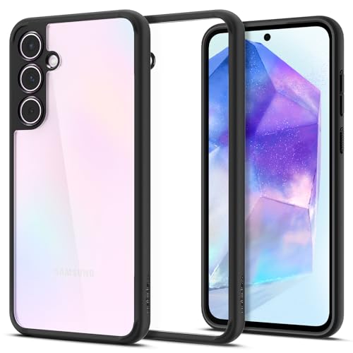 Image of Spigen Ultra Hybrid | Samsung Galaxy A55 5G Case [Transparent] [Air Cushion Protection] Galaxy A55 5G Back Cover | TPU+PC - Matte Black