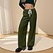 bawilom Womens Wide Leg Sweatpants Baggy Sweat Pants with Pockets High Waisted Drawstring Fashion Track Joggers with Pockets Army Green