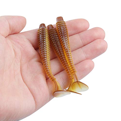 RUNCL Swimbaits Paddle 10/20/30/40PCS, 5/4/3/2 Inchs Paddle Tail, Soft Lure for Trout Crappie Bass, Durable Plastic Bait Swimmer for Saltwater/Freshwater, Fishing Lover's Gift - Thumbnail 5