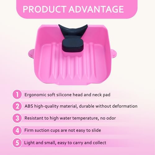 Portable Shampoo Basin for Kids, Baby, Children,Tear Free Hair Washing Basin Tray at Home (Pink) — 사진 3