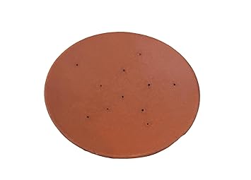 Ami's Kitchen Indian Clay Tawa Handmade Roti Tawa with Handle for Kitchen Use Traditional Mitti Tawa (Small, Color: Brown)