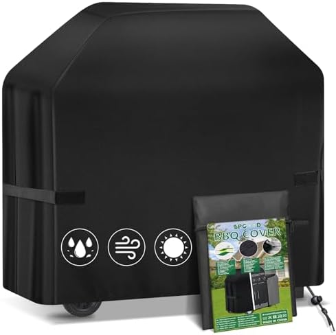 SPGOOD Grillabdeckung wetterfest 420D Oxford für Gasgrill(120x66x120cm) | Wasserdicht, staubdicht, reißfest,farbecht,klettverschlüsse und kordelzug,waschbar,als abdeckplane für gas